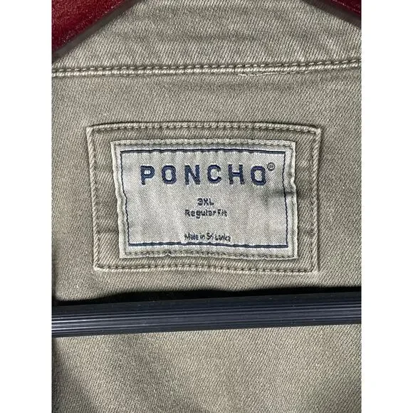 Poncho Outdoors Shirt Mens 3XL Faded Green Hidalgo Denim LS Pearl Snaps Western - Picture 2 of 5